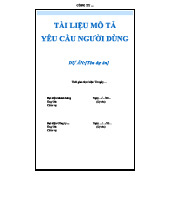 Tài liệu Mô Tả Yêu Cầu Người Dùng (URD) - Mẫu 2023