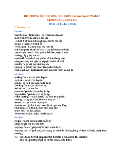 Đề cương ôn tập học kì 1 môn tiếng Anh 8 i-Learn Smart World