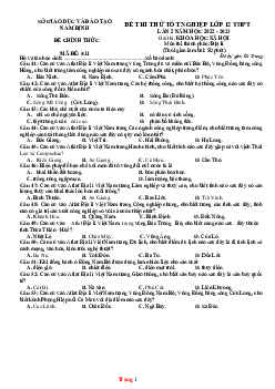 Đề thi thử THPT Quốc gia năm 2023 môn Địa Lí của Sở GD&ĐT Nam Định lần 2 (có đáp án)