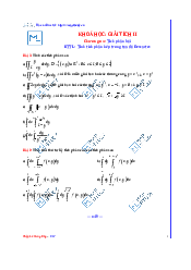 Bài tập chương 2: Tích phân bội | Giải tích 2 | Đại học Bách Khoa Hà Nội