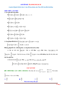 Chuyên đề tích phân hàm ân (có đáp án và lời giải)