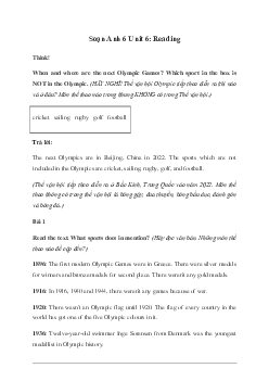 Giải Tiếng Anh 6 Unit 6: Reading - Friends Plus