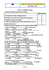 Đề Ôn Tập HK1 Tiếng Anh 8 Global Success 2025-2026 Có Đáp Án File Nghe-Đề 2