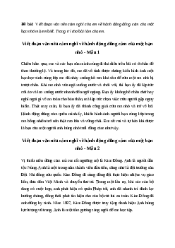 Viết đoạn văn nêu cảm nghĩ của em về hành động dũng cảm của một bạn nhỏ| Văn mẫu Tiếng việt 4| Cánh diều