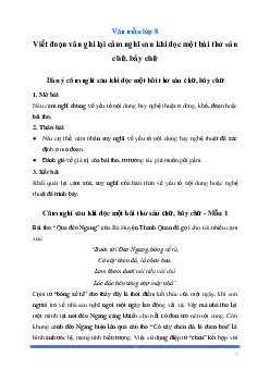 Văn mẫu lớp 8: Viết đoạn văn ghi lại cảm nghĩ sau khi đọc một bài thơ sáu chữ, bảy chữ Ngữ Văn 8 | Cánh diều