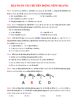 TOP 25 câu trắc nghiệm bài toán về chuyển động ném ngang (có đáp án)
