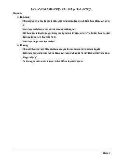 Chuyên đề số vô tỉ, khái niệm về căn bậc hai, số thự