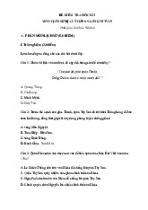 Đề thi học kỳ 1 môn Lịch sử & Địa Lý lớp 8 năm học 2024 - 2025 - Đề số 3 | Bộ sách Kết nối tri thức