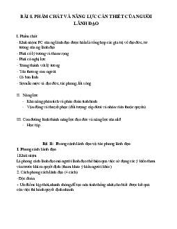 Tài liệu về Phẩm chất về năng lực cần thiết của nhà lãnh đạo 