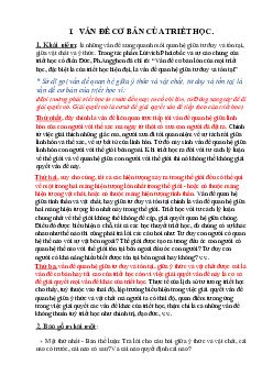 Bài giảng chương 1: Các vấn đề cơ bản của Triết học