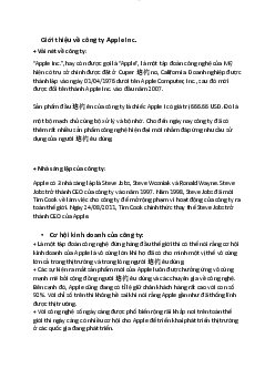 Giới thiệu về công ty Apple Inc