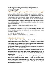 Số trung bình hay số bình quân (mean or average) là gì?