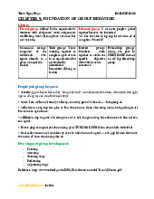 Summary content from chapter 9 to chapter 15 | Môn Organizational Behavior - Trường Đại học Quốc tế, Đại học Quốc gia Thành phố Hồ Chí Minh