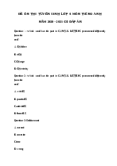 Đề khảo sát tiếng Anh vào lớp 6 trường Archimedes Academy năm 2024