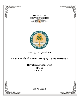 Tiểu luận "Tìm hiểu về Website Thương mại điện tử Media Mart"