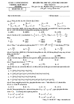 Đề thi HK1 Toán 11 năm 2018 – 2019 trường THPT Đoàn Thượng – Hải Dương