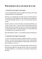 Phân biệt kinh tế vi mô và kinh tế vĩ mô