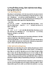 Lý thuyết Động lượng, Định luật bảo toàn động lượng Vật lý lớp 10