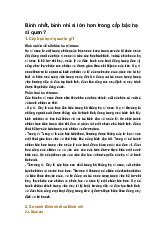 Binh nhất, binh nhì ai lớn hơn trong cấp bậc hạ sĩ quan?