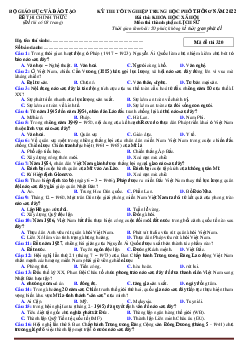 Đề thi tốt nghiệp THPT 2022 môn Lịch sử (có đáp án) - Mã đề 320