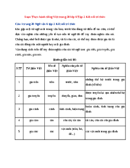 Soạn Thực hành tiếng Việt trang 30 Tập 2 | Ngữ Văn 6 Kết nối tri thức