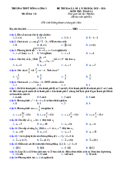 Đề thi KSCL lần 1 Toán 11 năm 2023 – 2024 trường THPT Nông Cống 3 – Thanh Hóa