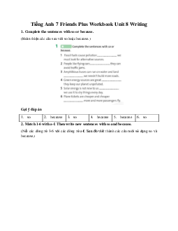 Tiếng Anh 7 Friends Plus Workbook Unit 8 Writing