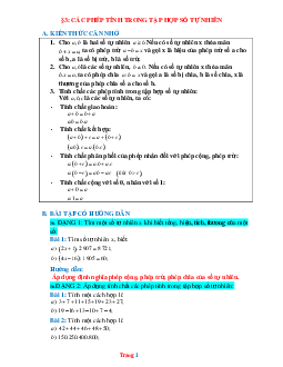 Phương pháp giải Bài 3: Các phép tính trong tập hợp số tự nhiên Toán 6 Chân trời sáng tạo