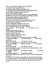 Câu hỏi trắc nghiệm môn sinh học phân tử –Trường Đại học Nguyễn Tất Thành