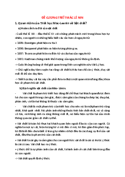 Đề cương Triết học Mác - Lênin