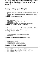 Tổng hợp lý thuyết & công thức môn Thống kê trong kinh tế và kinh doanh | Trường Đại học Kinh Tế Quốc Dân