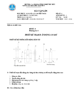 Bài nghiên cứu thiết kế trạm dẫn động cơ khí