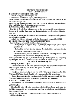 Đề cương ôn tập học kì 1 môn Lịch sử - Địa lí 6 sách Cánh diều