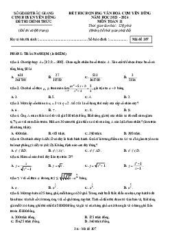 Đề thi HSG Toán 11 năm 2023 – 2024 cụm huyện Yên Dũng – Bắc Giang