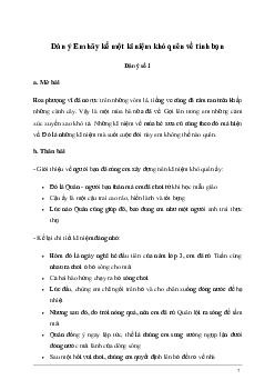 Em hãy kể một kỉ niệm khó quên về tình bạn | Tập làm văn lớp 5