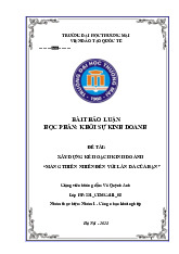 Kế Hoạch Kinh Doanh Mỹ Phẩm Từ Thiên Nhiên | Bài thảo luận khởi sự kinh doanh
