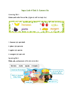 Giải Tiếng Anh lớp 4 Unit 3: Lesson Six | Family and Friends