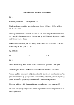 Giải Tiếng Anh 10 Unit 5: 5G Speaking | Friends Global