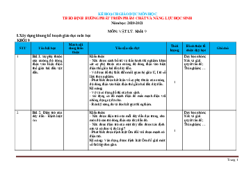 Kế hoạch giáo dục môn học theo định hướng phát triển phẩm chất và năng lực của học sinh lớp 9 môn vật lí