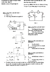 Đề Thi Cuối Kỳ Học II năm 2021 - 2022 | Môn Điện tử căn bản - Đại học Sư phạm Kỹ thuật Thành phố Hồ Chí Minh