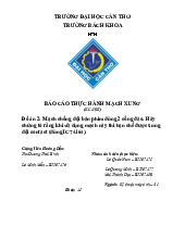 Báo cáo thực hành mạch xung - Đồ án 2 Mạch Chống Dội Bàn Phím | Môn Mạch số - Đại học Cần Thơ