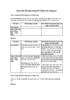 Soạn bài Ôn tập trang 58 | Ngữ văn 11 Chân trời sáng tạo