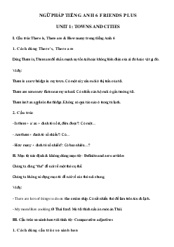 Ngữ pháp Unit 1 Towns and Cities tiếng Anh 6 Friends Plus - Chân trời sáng tạo