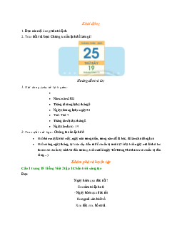 Giải SHK môn Tiếng Việt lớp 2 - Bài 3: Ngày hôm qua đâu rồi? | Chân trời sáng tạo