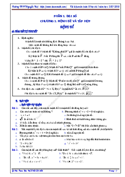 Bài tập trắc nghiệm mệnh đề và tập hợp – Phan Hữu Thế
