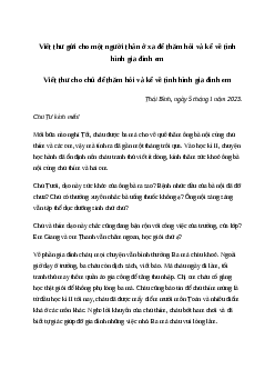 Viết thư gửi cho một người thân ở xa để thăm hỏi và kể về tình hình gia đình em Tiếng việt 4| Chân trời sáng tạo