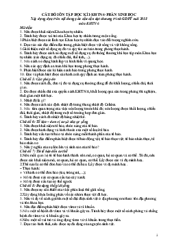 Đề cương ôn tập học kì 1 môn Khoa học tự nhiên 6 sách Chân trời sáng tạo | Bộ 2