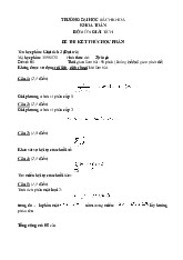 Đề cương môn giải tích - Trường Đại học bách khoa - Đại học đà nẵng.
