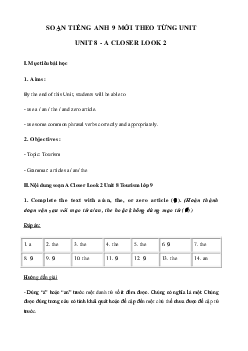 Tiếng Anh 9 Unit 8 A Closer Look 2
