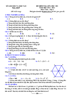 Đề kiểm tra giữa học kỳ 1 Toán 6 năm 2023 – 2024 sở GD&ĐT Bắc Ninh